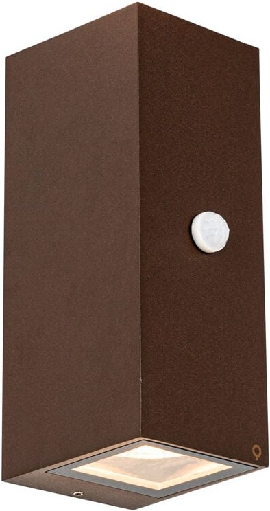 Wandleuchte rostbraun 2-flammig GU10 AR70 IP44 mit Bewegungssensor - Baleno