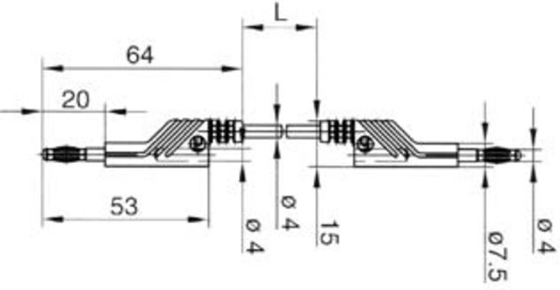 Messleitung 4mm 100cm / gelb (mln-sil 100/1)