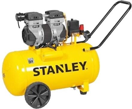 Stanley - Kompressor, Öl -freier Luftkompressor, niedriger Rauschkompressor, Horizontal, 1 ps, 8 bar, Tankkapazität 50 l