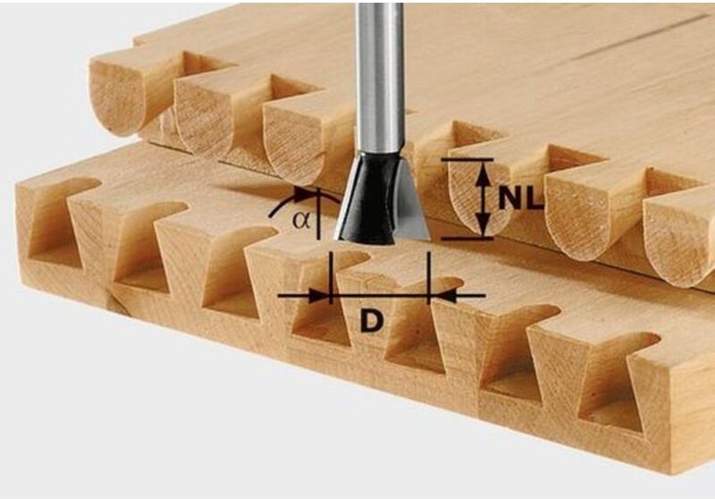 Grat-/Zinkenfräser hw S8 D20/26/10° – 491165 - Festool