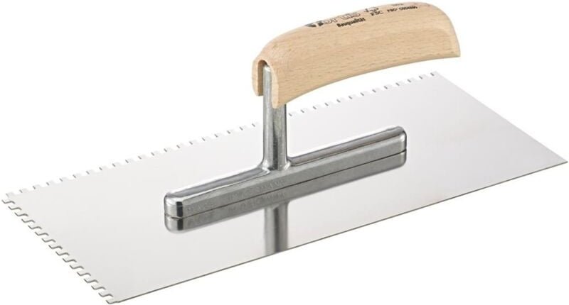 Fortis Glättekelle 280x130mm gezahnt 4x4mm rostfrei