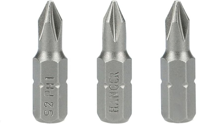 Hanger Kreuzschlitzaufsätze PH1 Stahl 25 mm 3 Stück