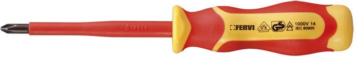 Fervi - Isolierter Kreuzschraubendreher 1000 v PH1 x 80 mm ci82/1080