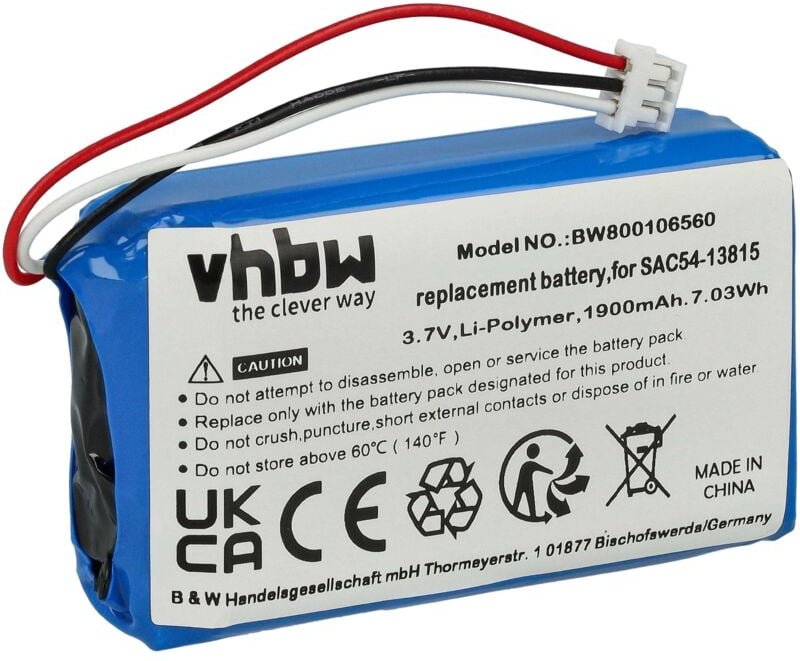 Vhbw - Akku kompatibel mit SportDog TEK-V1LT Handheld Transmitter Hundehalsband Hunde-Trainer (1900 mAh, 3,7 v, Li-Polym...