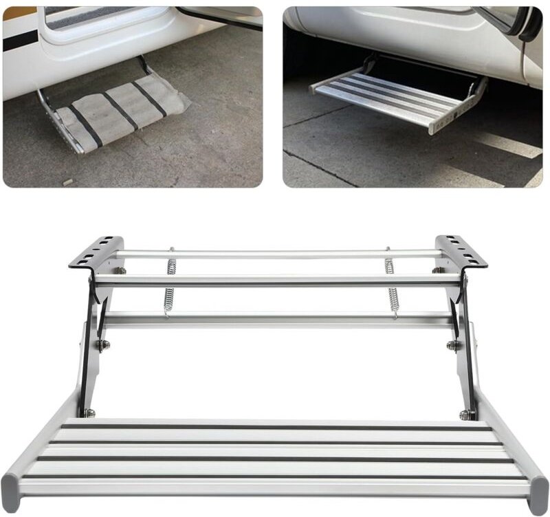 Wohnmobiltrittstufen Mover für Wohnwagen, Aluminiumlegierung klappbare einzelne Stufe Trittstufen Wohnwagen Trittstufe, ...