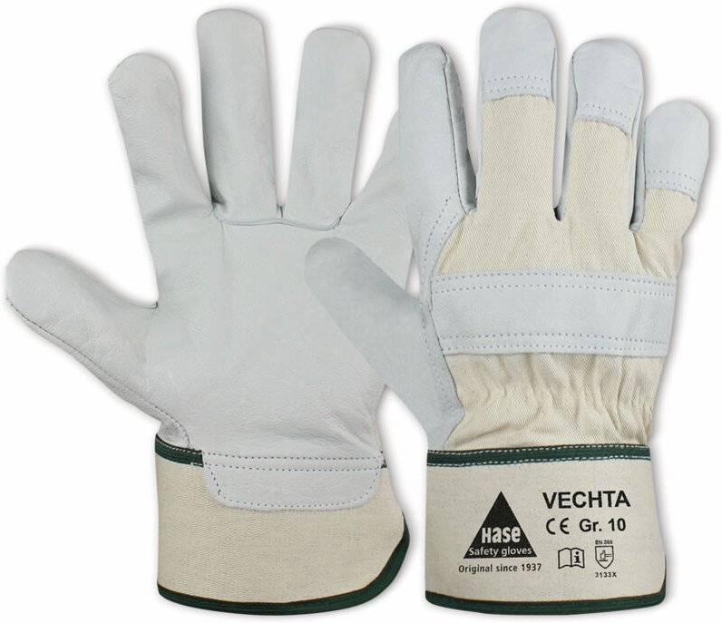 Hase Safety Gloves - Arbeitshandschuhe Narbenleder, en 388, en 420, Größe 9