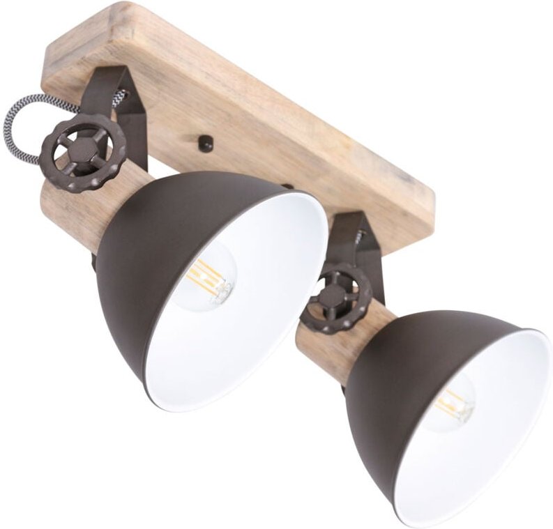 Mexlite - spot - Gearwood - anthrazit - metall gummibaumholz -