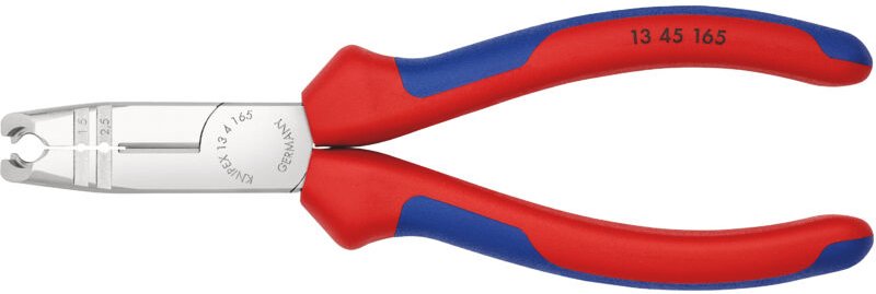 KNIPEX 13 45 165 Abmantelungszange mit Mehrkomponenten-Hüllen verchromt 165 mm