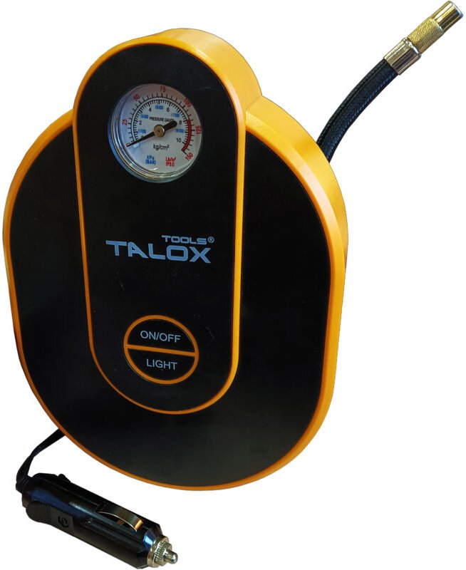 Talox Minikompressor zum Aufpumpen mit 12V-Autoanschluss und 3 Düsen 690003
