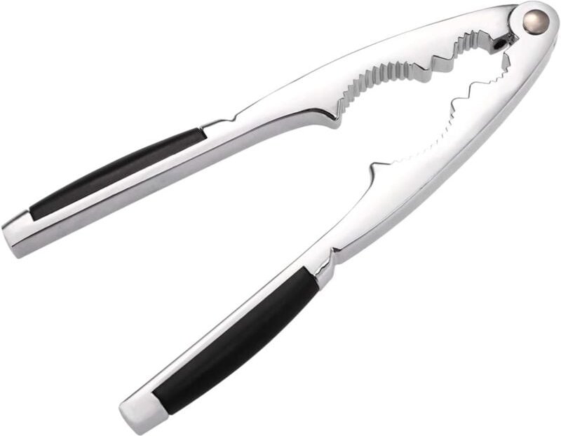 1 robuster Walnussöffner aus Metall, Walnussknacker, Walnusszange mit Gummigriffen für Walnüsse, Pekannüsse, Haselnüsse,...