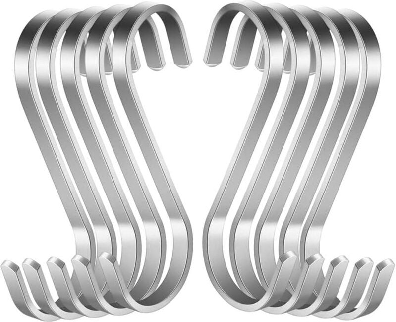 10er-Pack multifunktionale S-Haken zum Aufhängen, S-förmige Haken aus Edelstahl, S-Haken für Badezimmer, Schlafzimmer, B...