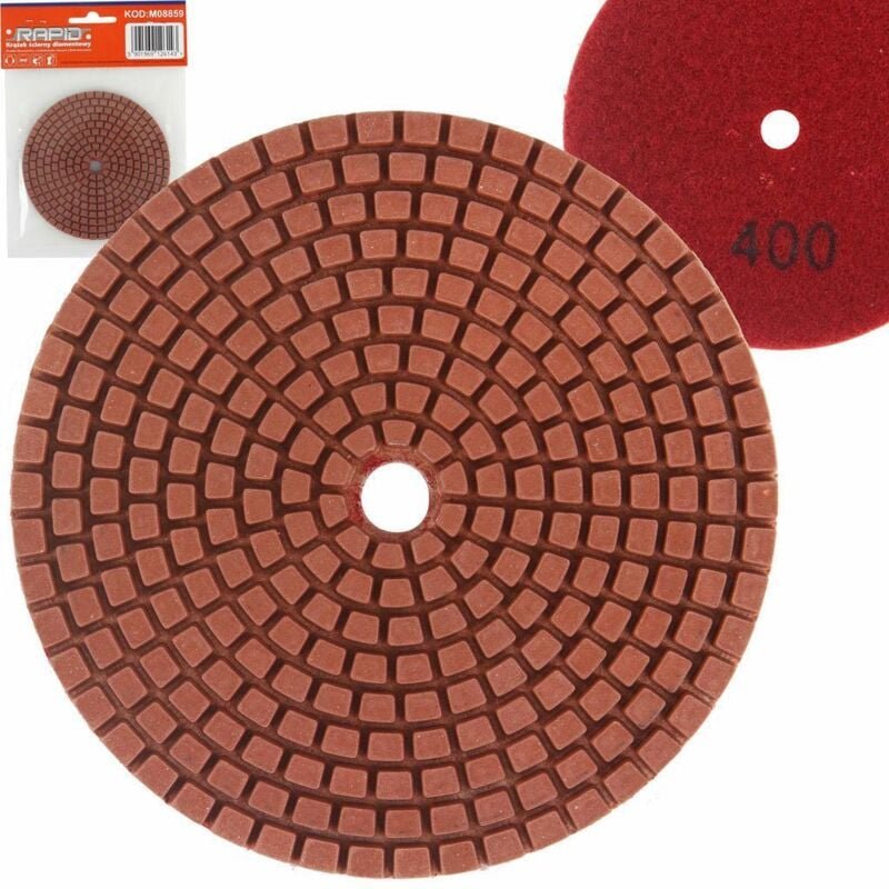 Diamantschleifscheibe 100 mm, Körnung P400, ideal zum Polieren von Stein, Keramik und Beton, kompatibelmit Winkelschleif...