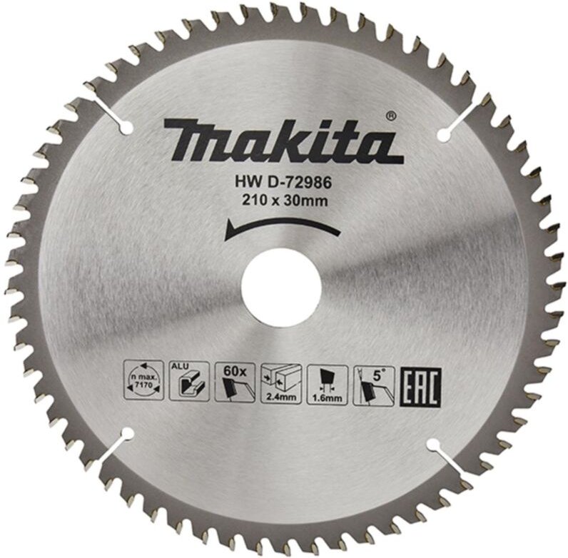 HM-Kreissägeblatt tct 210 x 30 mm • 60 Zähne • Alu - Makita
