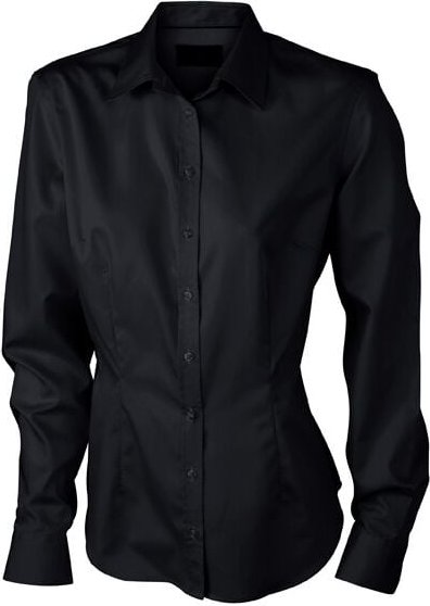 Jn Ladies lang Blouse JN615 100%BW, black, Größe l