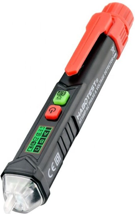 Berührungsloser Spannungsprüfer, Spannungsprüfer mit doppelter Empfindlichkeit 12 V/48 V-1000 v, LCD-Display, Phasen-/Ne...