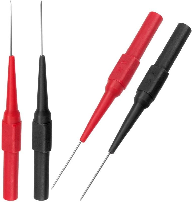 Thumbnail - Dolaso - 4 Stück 0,7 mm Prüfspitzenstifte, zerstörungsfreie Isolierdraht-Durchstechnadel, Edelstahl-Rückseiten-Prüfspitz...