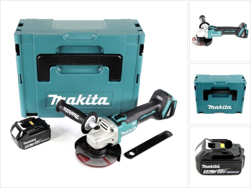 Dga 504 T1J Akku Winkelschleifer 18V 125mm Brushless + 1x Akku 5,0Ah + Makpac - ohne Ladegerät - Makita