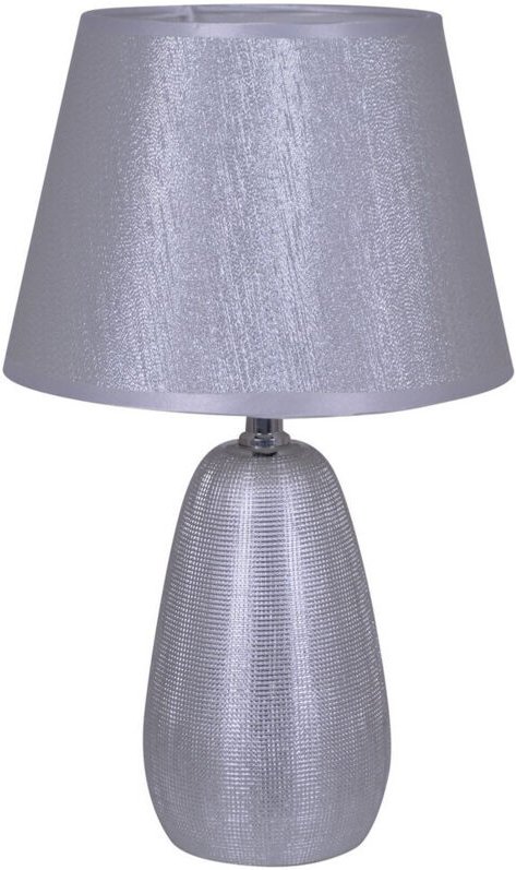 Naeve SIMLY CERAMICS Tischlampe mit rundem konischem Schirm Silber 1xE14