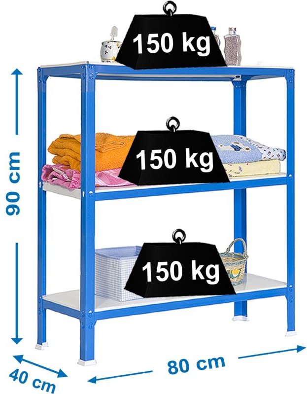 Simonrack CLICK MINI Metallregal Blau Weiß Außenbereich