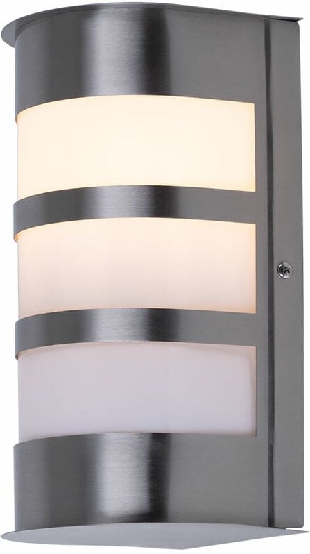 Außen Wand Lampe Metall IP44 Fassaden Edelstahl im Set inklusive LED-Leuchtmittel