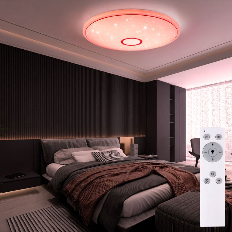 Globo Lighting - Deckenleuchte Smart led dimmbar Deckenlampe Farbwechsel App Deckenlampe mit Sprachsteuerung per App, Fa...