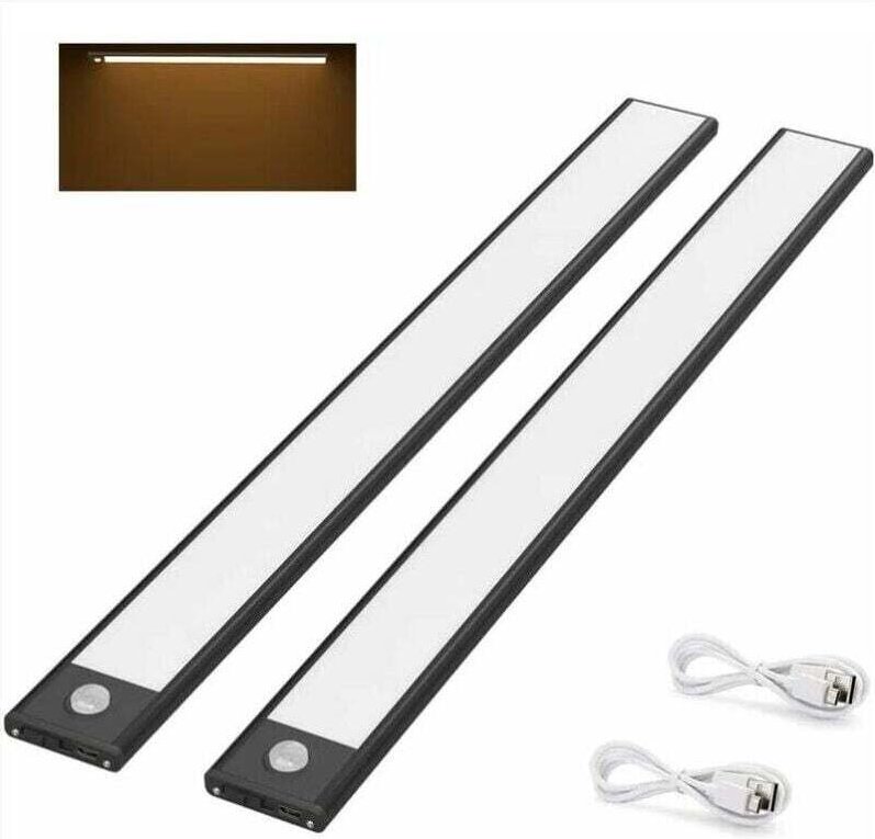 Ulisem LED-Schrankleuchte PCS, 40 cm, kabellos, per USB wiederaufladbar, magnetisch, Bewegungsmelder, 3 Beleuchtungsmodi...