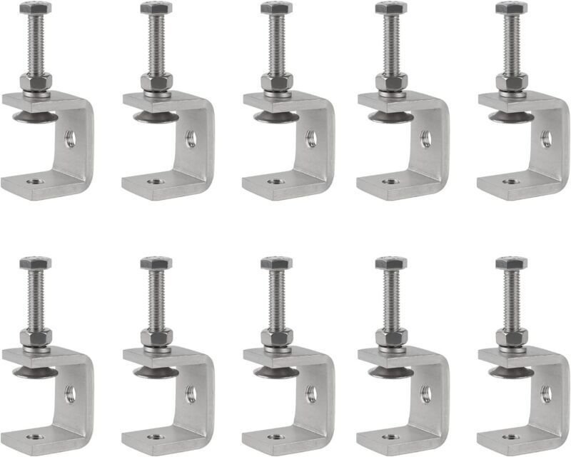 10 Stück Edelstahl-C-Klemmen, 30 mm, Hochleistungs-C-Klemmen, Super-C-Klemmen, verstellbare Backenöffnung 0–25 mm, für H...