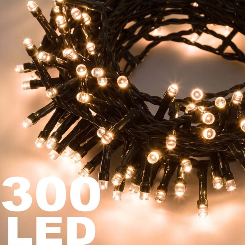 Lichterkette 300 warmweisse leds für den internen einsatz mit 8-FUNKTIONEN-CONTROLLER - - Trade Shop