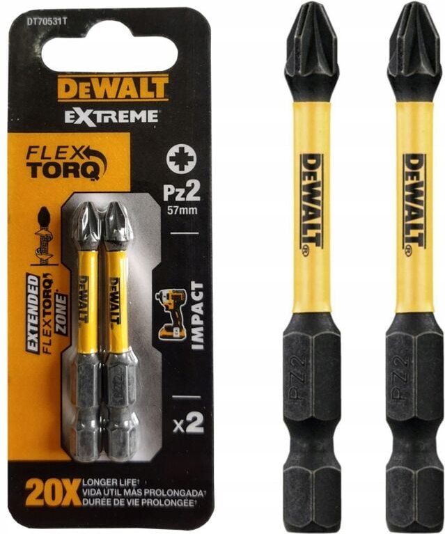 Thumbnail - Torsion Bit schlagfest, Pz2 50 mm 2 Stk. - Dewalt