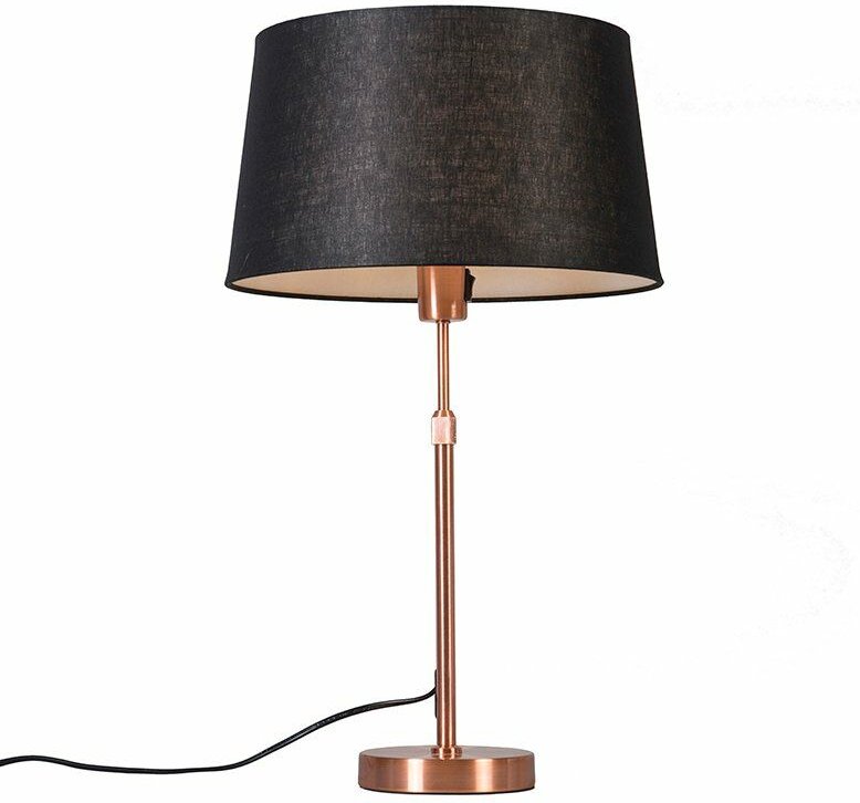 Kupfer Tischlampe mit Schirm schwarz 35 cm verstellbar - Parte