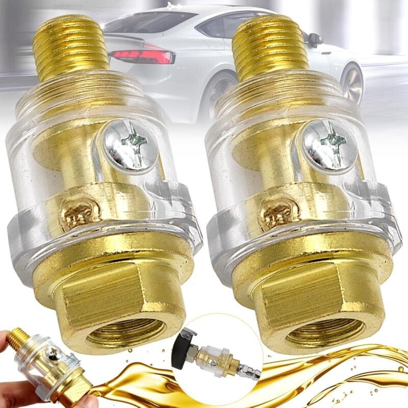 Stück Mini-Inline-Öler, pneumatischer Öler, Mini-Automatik-Öler, Druckluft-Mini-Nebelöler 1/4', für Druckluftwerkzeuge, ...