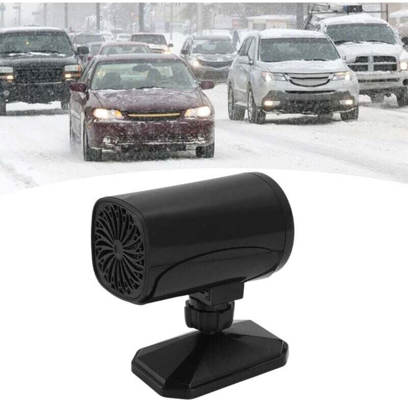 Tragbare Autoheizung 150 W, 2 Modi (Heizen und Kühlen), 360°-Drehung, Entfroster, Entfeuchter, 12 V, Schwarz