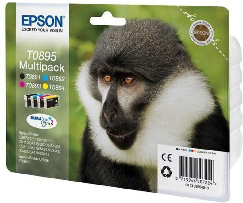 Epson Tintenkartusche Stylus S20/SX100/SX200/SX400, C13T08954020, cyan/magenta/y (C13T08954020)