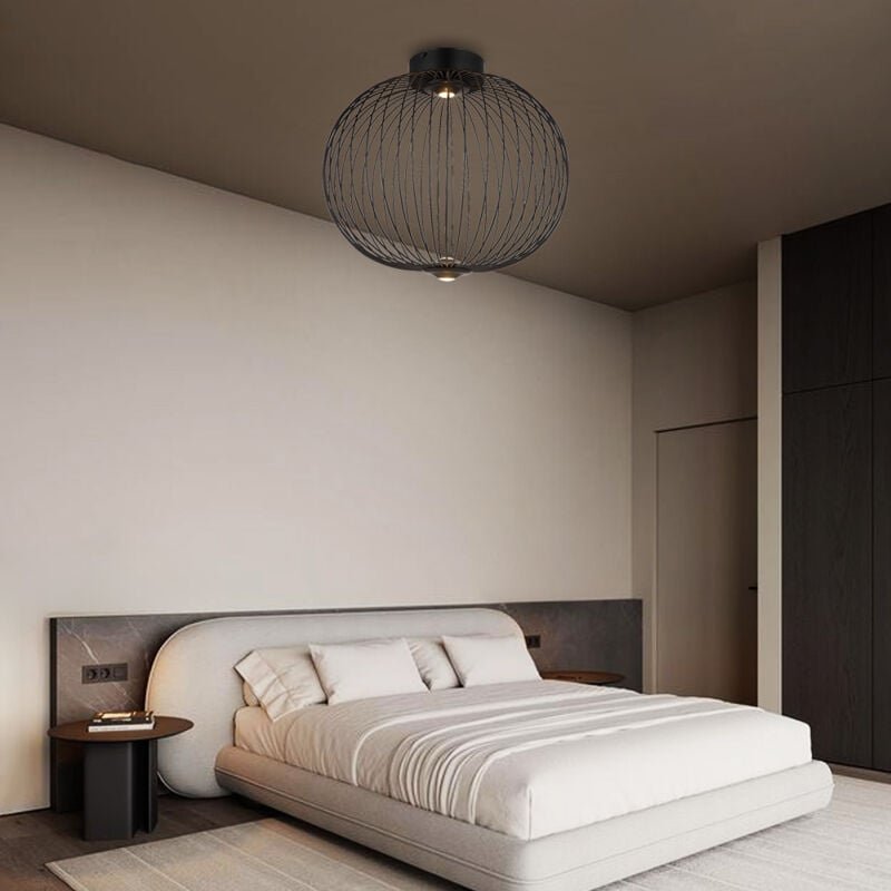 Globo - Deckenlampe Deckenleuchte Flurlampe led Gitter Wohnzimmerlampe schwarz d 50 cm