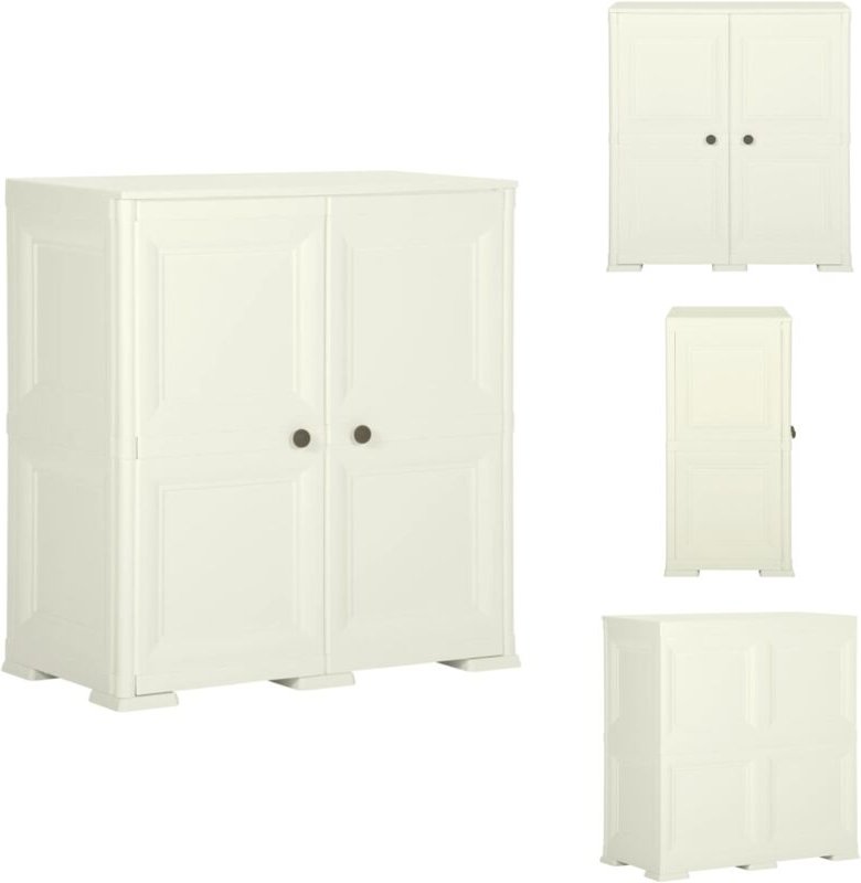 Kunststoffschrank 79x43x85,5 cm Holzdesign Vanilleeis - Aufbewahrungsbox - Lagerschrank - Garderobe - Wohnzimmermöbel - ...