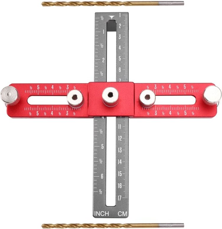 Tlily - Installationswerkzeug für Griffstanzpositionierer, Rot + Grau