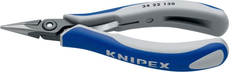 34 22 130 Elektronik- u. Feinmechanik Flachrundzange Gerade Chrom-Vanadium Kugellagerstahl 13 - Knipex