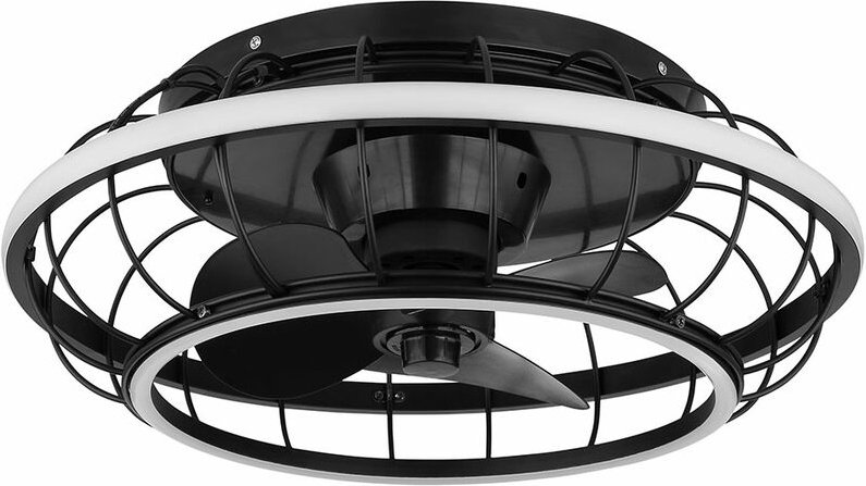 Deckenventilator schwarz Deckenlampe modern Wohnzimmerleuchte dimmbar, led Ringe Fernbedienung cct Timer, led 30W 1300lm...