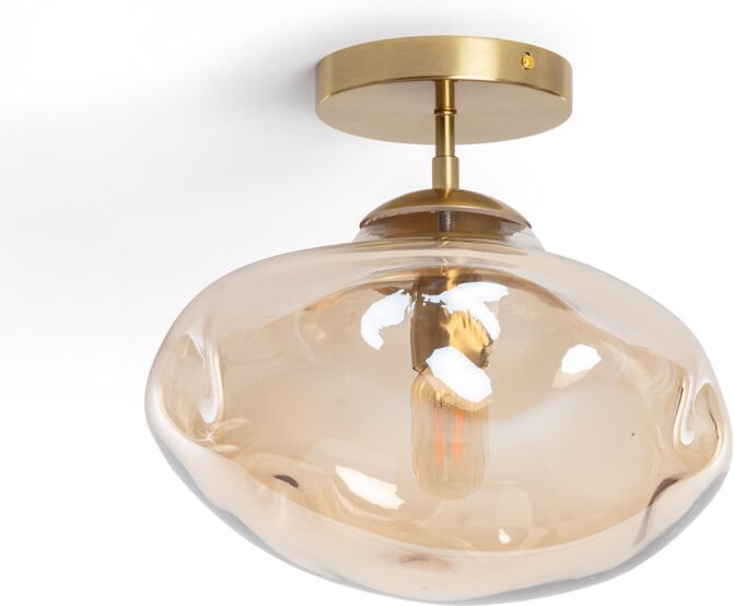 Deckenleuchte Metall und Glas Halych Bernstein