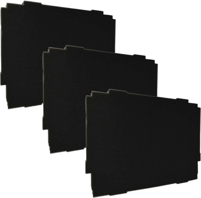 3x Schaumstoffeinlage Ersatz für Hikoki 40025021 für Werkzeugkoffer - Individuell Anpassbar, Schaumstoff Schwarz - Vhbw