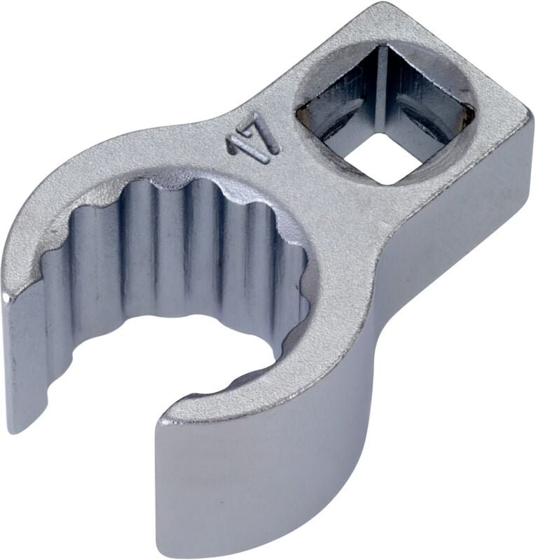 Ringschlüssel, Doppelsechskant, offen, Vierkant hohl 10 mm (3/8), Außen-Doppel-Sechskant Profil, 17 mm, Innenvierkant 10...