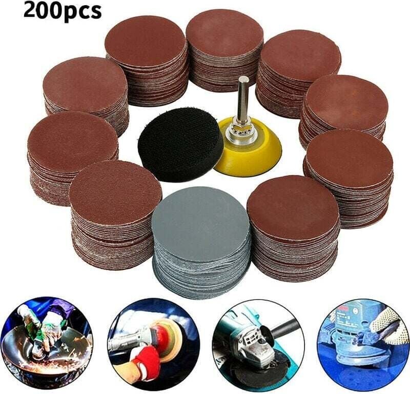 203 Stück 50 mm Schleifscheiben Schleifscheiben Körnung 80 180 240 320 400 600 800 1000 2000 30000 zum Schleifen Fräsen ...