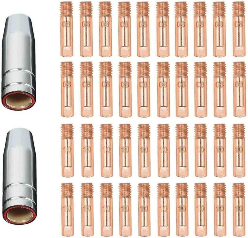 BEBUSINGOTO Mb15 15ak Gasdüsen, 0,8/1,0 mm Kontaktdüsenhalter, Mig/Mag-Schweißbrenner-Verbrauchsmaterial, Mig-Kontaktspi...