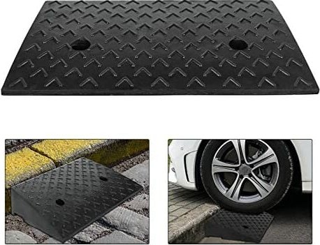 Thumbnail - Yardin - Bordsteinrampen 2er-Set(47×31×10,5cm), tragbar, Gummirampe, Rollstuhlrampe für Auto, Motorrad, Rollstuhl, Rolla...