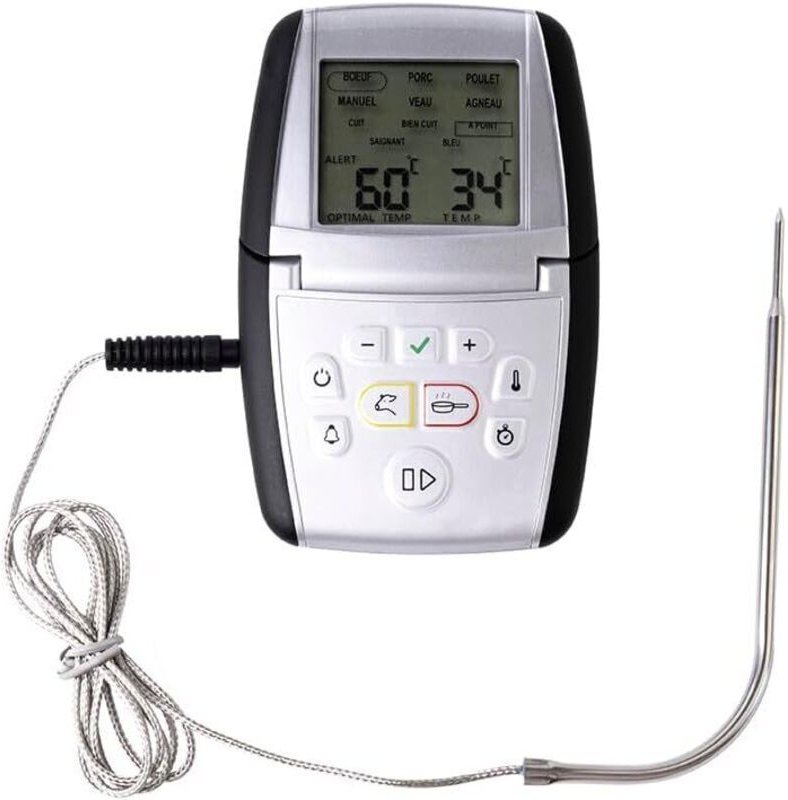 – m°classic+ Kochsonde – Präzise Messung von 0 °C bis +210 °C – Manuelle und vorprogrammierte Modi – Zum Garen von Fleis...