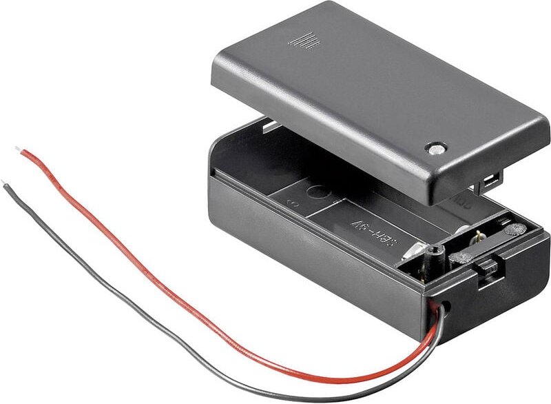 Goobay - 48171 Batteriehalter 1x 9 v Block Kabel (l x b x h) 68.4 x 33.2 x 25.6 mm