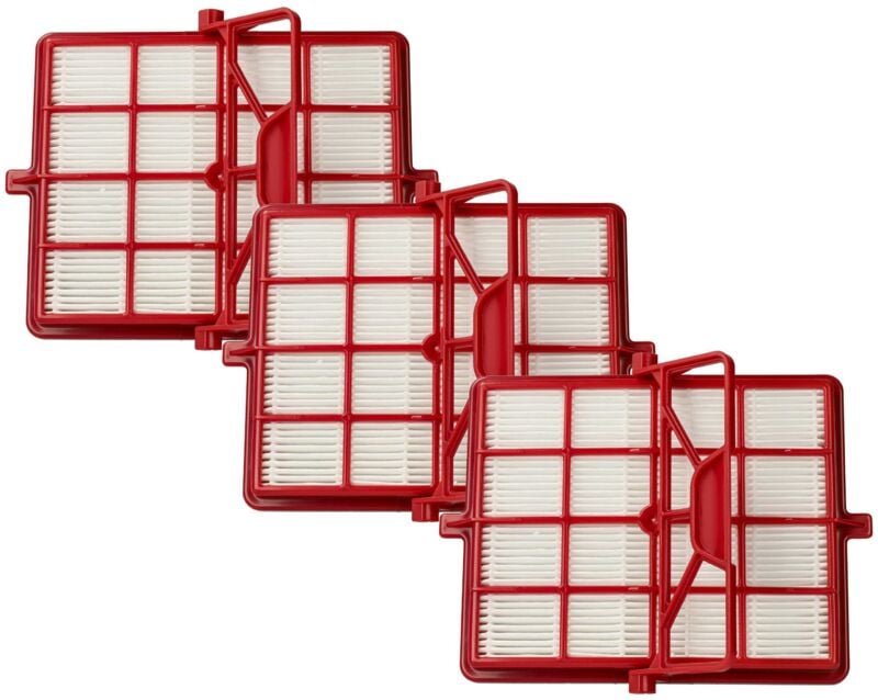 3x Staubsaugerfilter kompatibel mit Lux Intelligence S115 Staubsauger - HEPA-Aktivkohlefilter Rot Schwarz Weiß - Vhbw