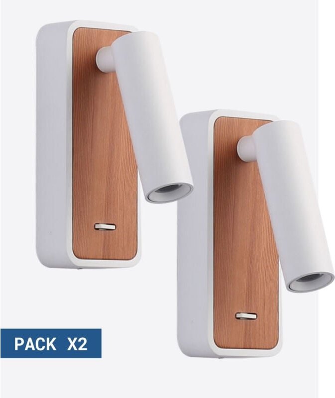 Barcelona Led - Pack x 2 - Lesewandleuchte irene - 3W - cree Chip - Weiß