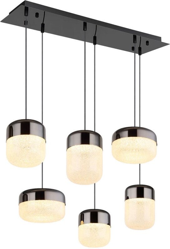 Pendelleuchte Hängelampe led Deckenleuchte Esszimmerleuchte Graphit Kristalle