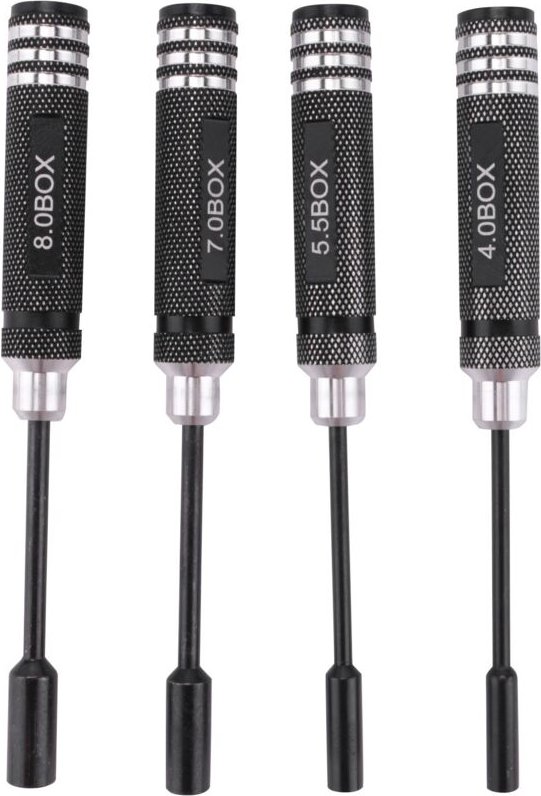 4-teiliges Sechskant-Steckschlüssel-Schraubendreher-Werkzeugset für RC-Hubschrauber, Boote und RC-Autos, Metallschrauben...